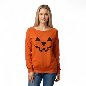 Women’s Halloween Pumpkin Oversized Sweatshirt Size Small